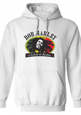 Rock Avenue - Hoodie Bob Marley Art1 Rock Avenue White