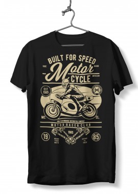 T-Shirt Built For Speed Motorcycle Pop Culture Black
