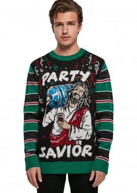 Φούτερ Savior Christmas Sweater Urban Classics TB3837 Black/X-mas Green