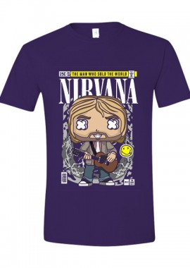 Pop Culture - T-Shirt Nirvana Kurt Cobain Pop Culture Purple