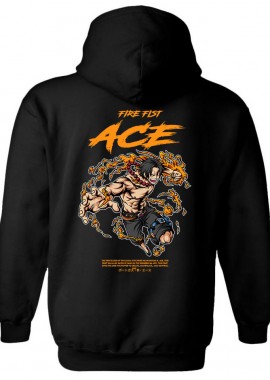 Hoodie One Piece Ace Pop Culture Black