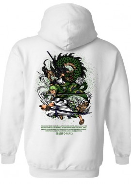 Pop Culture - Hoodie One Piece Roronoa Zoro Pop Culture White
