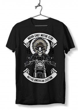 Pop Culture - T-Shirt Indian Chief Biker Pop Culture Black