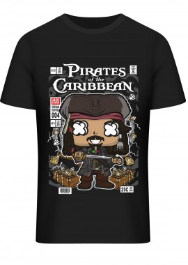 Pop Culture - T-Shirt Jack Sparrow Pirates Of The Caribbean Pop Culture Black