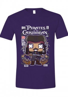 T-Shirt Jack Sparrow Pirates Of The Caribbean Pop Culture Purple