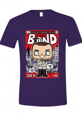 Pop Culture - T-Shirt James Bond Pop Culture Purple