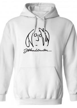 Rock Avenue - Hoodie John Lennon Face Art Rock Avenue White