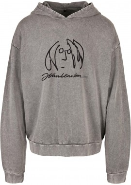Rock Avenue - Oversized Premium Hoodie John Lennon Face Art Rock Avenue Asphalt