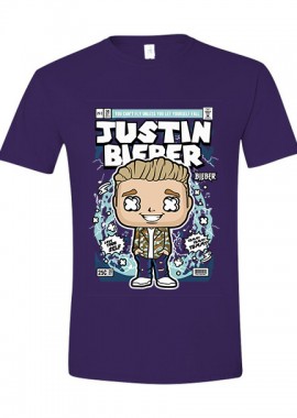 Pop Culture - T-Shirt Justin Bieber Pop Culture Purple
