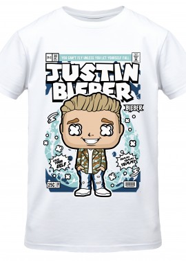 Pop Culture - T-Shirt Justin Bieber Pop Culture White