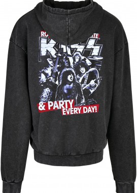 Oversized Premium Hoodie Kiss Rock Avenue Black