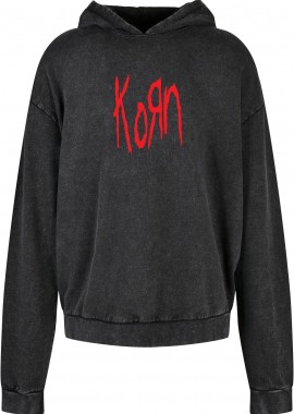 Oversized Premium Hoodie Korn Band Logo Rock Avenue Black