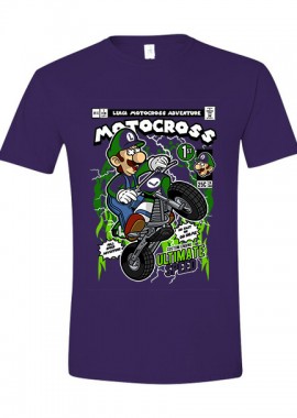 T-Shirt Luigi Motocross Pop Culture Purple