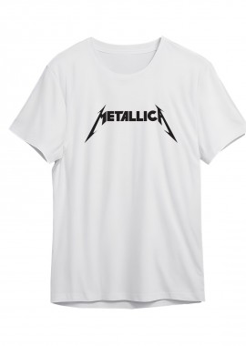 T-Shirt Metallica Logo Art Rock Avenue White