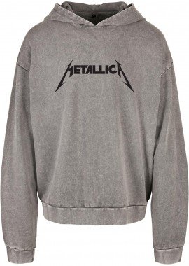 Oversized Premium Hoodie Metallica Logo Art Rock Avenue Asphalt