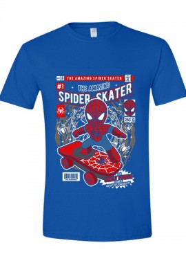 Pop Culture - T-Shirt Spiderman Skateboard Pop Culture Royal