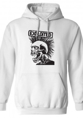 Hoodie The Exploited B W Rock Avenue White