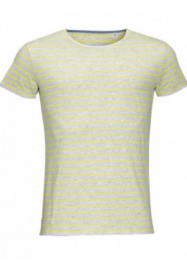 Ανδρικό Ριγέ T-shirt 01398 Sol's Miles Men Ash/Lemon