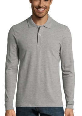 SOLS - Ανδρική Μπλούζα Polo Πικέ Μακρυμάνικη 02087 Sol's Perfect LSL Men Grey Melange