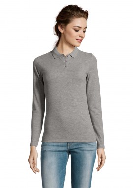 Γυναικείο Μακρυμάνικο Πόλο Πικέ 02083 Sol's Perfect LSL Women Grey Melange