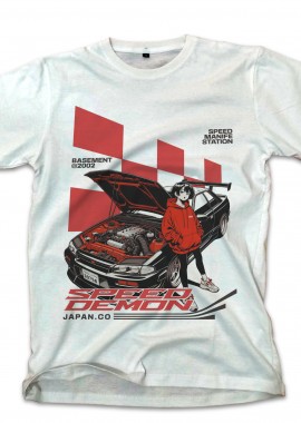 T-Shirt Racing Car Graphic Pop Culture White