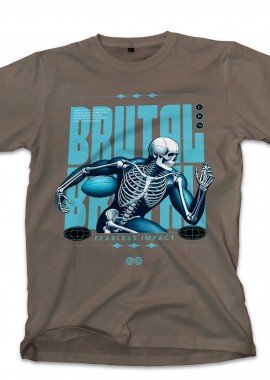 T-Shirt Rugby Skull Pop Culture Military Green