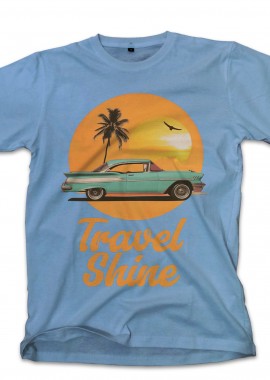 T-Shirt Summer Shine Travel Pop Culture Carolina Blue
