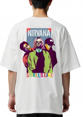 Oversized T-Shirt Nirvana Art1 Rock Avenue White