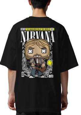 Pop Culture - Oversized T-Shirt Nirvana Kurt Cobain Pop Culture Black