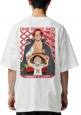 Oversized T-Shirt One Piece Luffy Pop Culture White