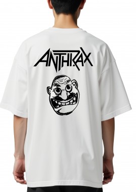 Oversized T-Shirt Anthrax Not Man Rock Avenue White
