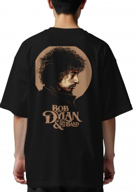 Oversized T-Shirt Bob Dylan Art Design Rock Avenue Black