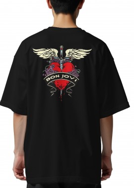 Rock Avenue - Oversized T-Shirt Bon Jovi Art1 Rock Avenue Black