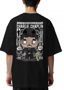 Pop Culture - Oversized T-Shirt Charlie Chaplin Pop Culture Black