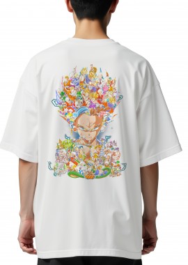 Pop Culture - Oversized T-Shirt Dragon Ball Art Pop Culture White
