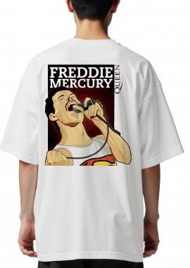 Rock Avenue - Oversized T-Shirt Freedie Mercury 1 Rock Avenue White
