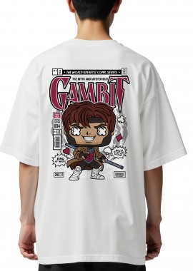 Oversized T-Shirt Gambit Pop Culture White