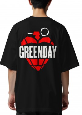 Rock Avenue - Oversized T-Shirt Green Day Grenade Rock Avenue Black