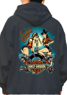 Pop Culture - Hoodie Harley Davinson Pop Culture Black
