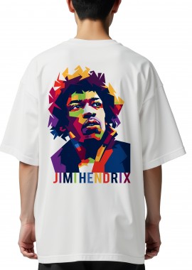 Rock Avenue - Oversized T-Shirt J Hendrix Art1 Rock Avenue White