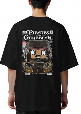 Pop Culture - Oversized T-Shirt Jack Sparrow Pirates Of The Caribbean Pop Culture Black