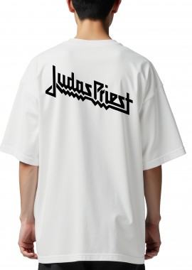 Oversized T-Shirt Judas Priest Band Logo Art Rock Avenue White