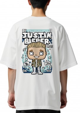 Oversized T-Shirt Justin Bieber Pop Culture White
