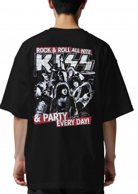 Rock Avenue - Oversized T-Shirt Kiss Rock Avenue Black