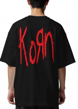 Rock Avenue - Oversized T-Shirt Korn Band Logo Rock Avenue Black