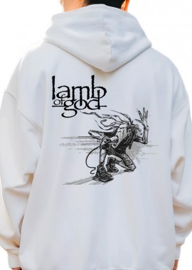 Hoodie Lamb Of God Rock Avenue White