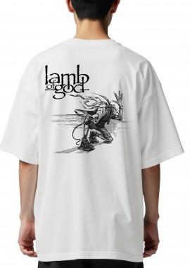 Rock Avenue - Oversized T-Shirt Lamb Of God Rock Avenue White