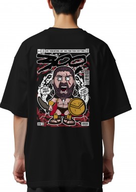 Pop Culture - Oversized T-Shirt Leonidas 300 Pop Culture Black