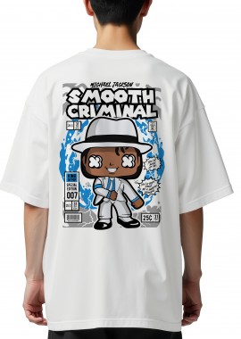Pop Culture - Oversized T-Shirt Michael Jackson Smooth Criminal Pop Culture White
