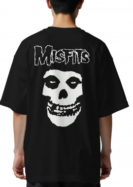 Oversized T-Shirt Misfits Skull Rock Avenue Black